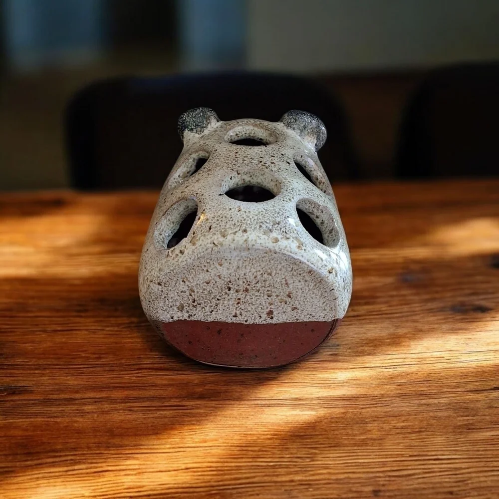 Whimsical Handmade Hedgehog Pen Holder – Pottery Organizer – 6” x 3”